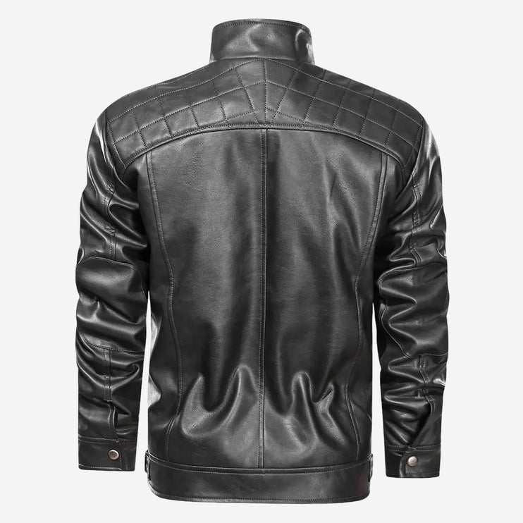 Grady Mens Black Leather Jacket