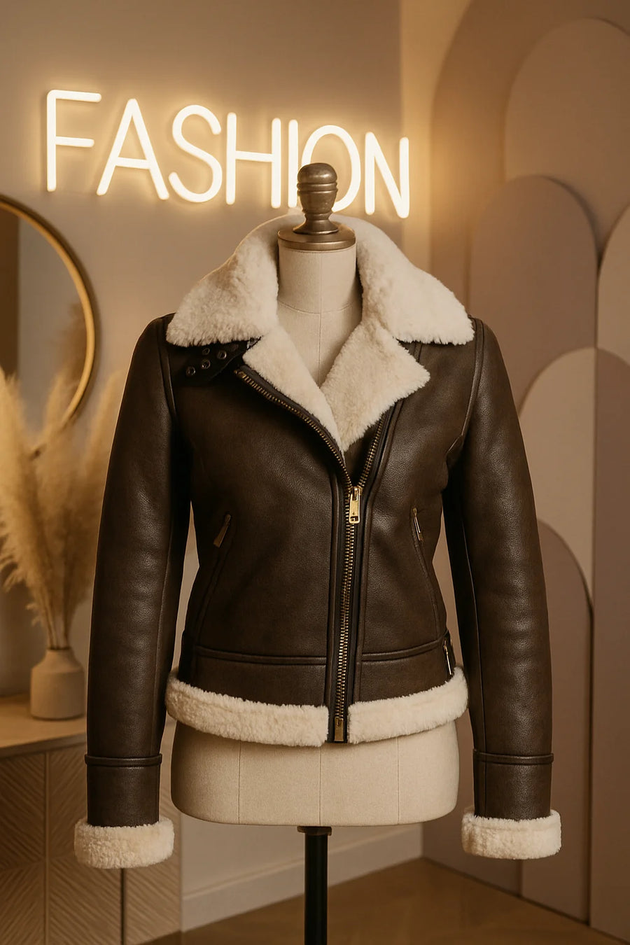 Womens RAF Aviator Real Leather Lambskin Jacket